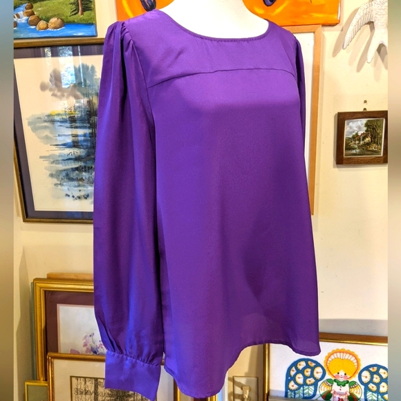 J. Crew Tops - J Crew Bright Purple Blouse SZ M
